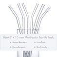 thumbnail image 3 of Reusable Bent Glass Drinking Straws,Set Of 12 Bent Straws With 2 Cleaning Brushes,Shatter Resistant,Non-Toxic,Eco Friendly Reusable Straws (Transparent 12 Pack), 3 of 5