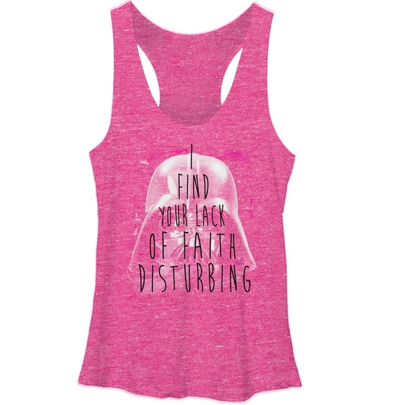 Women's Star Wars Lack of Faith Racerback Tank Top Pink Heather Small