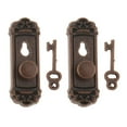 thumbnail image 2 of 2 Pieces 1/12 Dollhouse Miniature Vintage Door Locks with Keys - Bronze, 2 of 8
