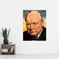 thumbnail image 2 of Timym Portrait UK Prime Minister Winston Churchill Painting Extra Large XL Wall Art Poster Print, 2 of 3