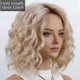 thumbnail image 3 of Short Platinum Blonde Wave Curly Wigs for White Women Layered Ombre Light Blonde, 3 of 5