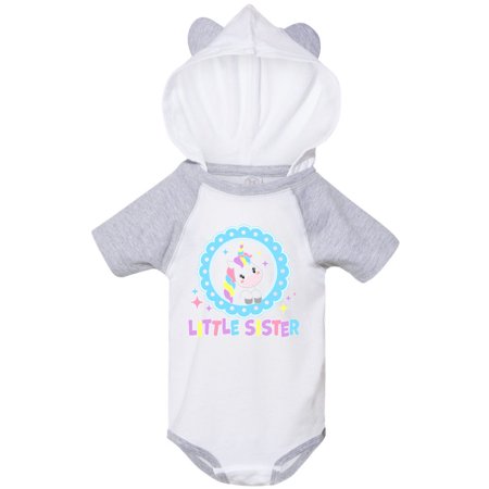 

Inktastic Little Sister cute unicorn Gift Baby Girl Bodysuit