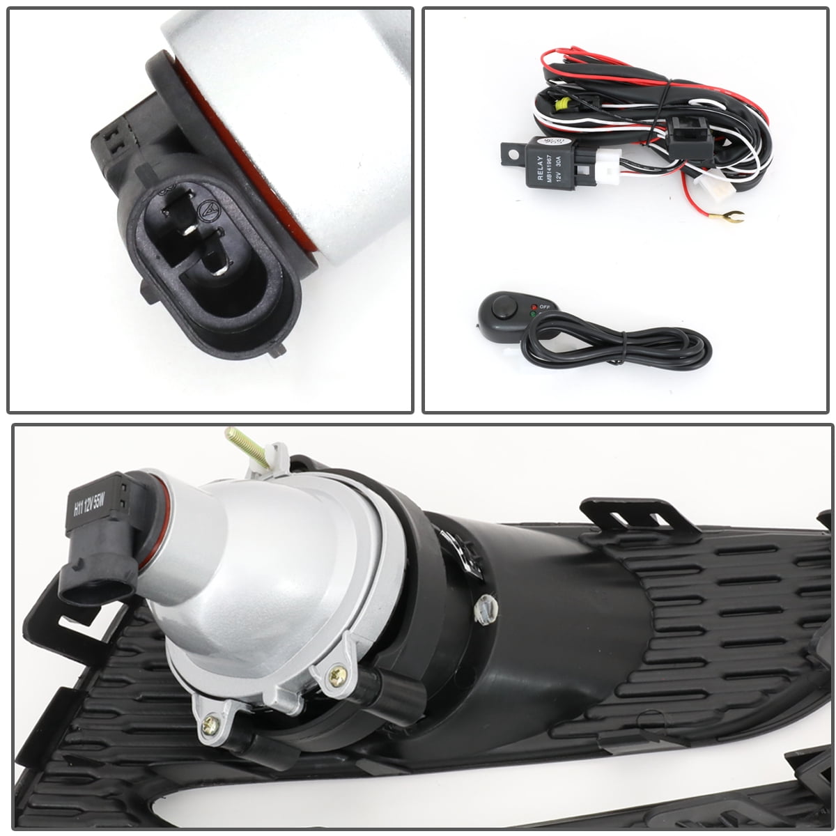 DNA Motoring FL-ZTL-271-CH For 2016 to 2018 Chevy Cruze Projector Front Driving Fog Light Lamp+Bezel+Switch 17