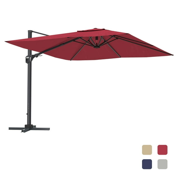11FT Patio Umbrella Outdoor Square Square Cantilever Double Top Umbrella (without Umbrella Base)