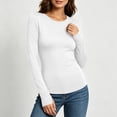 thumbnail image 3 of Auralook Women Round Neck Long Sleeve Thermal Tops Ladies Base Layer Undershirt for Winter Cold Weather with Thumb Holes, 3 of 9