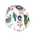 thumbnail image 2 of Kdxio Alpaca Flower Print Shower Cap for Women,Elastic and Reusable,Double Waterproof Layers Bathing Hat, 2 of 9