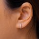 thumbnail image 5 of Set de pendientes Huggie Hoop ALEXCRAFT en oro blanco para mujer, 5 of 7