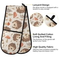 thumbnail image 4 of Dailycode Double Sided Oven Mitt with Loop Heat Resistant Kitchen Long Potholders 7" x 35" Cute Hedgehogs and Forest Mushrooms, 4 of 6