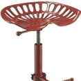 thumbnail image 4 of 23" Red Backless Adjustable Height Bar Chair With Footrest, 4 of 6