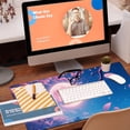 thumbnail image 5 of Large Gaming Mouse Pad for Desk, Falling Cherry Blossoms Desk Mat, Bright Full Moon Desk Pad, 31.5"x11.8" Extended Big Computer Keyboard Mouse Pad with Non-Slip Base and Stitched Edge, 5 of 13