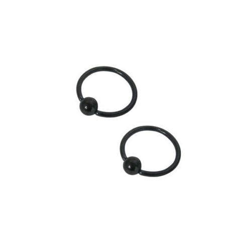 Black Captive Bead Ring Body Jewelry 16g 3/8 10mm Surgical Steel