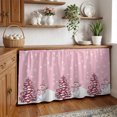 thumbnail image 3 of Pink Christmas Cabinet Curtain 28"Wx51"L,Dustproof Storage Cabinet Curtain with Self Adhesive Tape,Winter Snowman Pine Tree Snow Scene Tall Pantry Cover Drape for Kitchen,Laundry Room,Utility Closet, 3 of 9