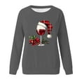 thumbnail image 3 of Uootdi Christmas Sweatshirts for Women Christmas Trees Snowflake Snowman Reindeer Sequined Print Gift Blouse Long Sleeve T Shi rts for Women, 3 of 4