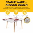 thumbnail image 4 of Valentine's Day Table Cloths for 6 Foot Rectangle Tables, Red Truck Roses Romantic Love Heart Rustic Wood Patio Waterproof Elastic Fitted Tablecloths, Washable Rectangular Table Cover for Camping, 4 of 8