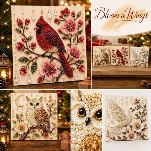 5D Diamond Painting for Adults Pearl Bird Floral Art Kit for Home Wall Decor Adult Craft Kit for Wall Art Display