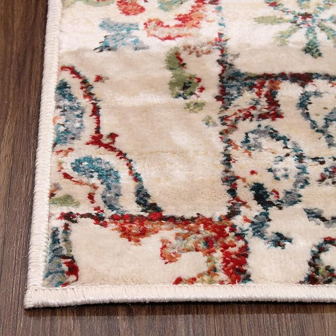 Superior Vanessa Rustic Patchwork Indoor Area Rug, 5' x 8', Teal