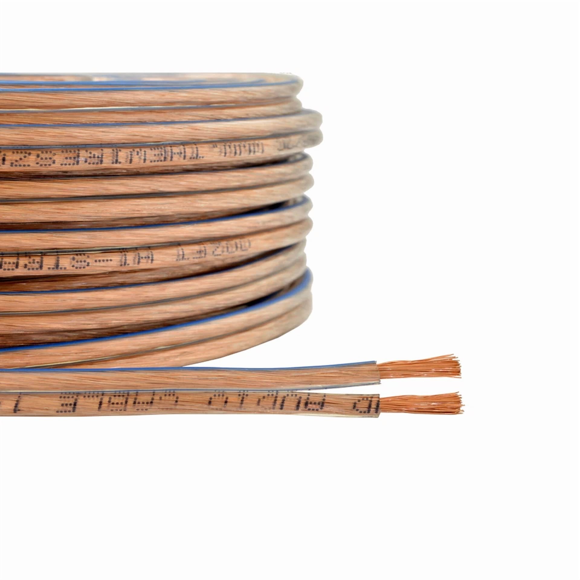 CRESTIN- Car Home Audio Speaker Wire Transparent Clear Cable 16Awg 50Ft 16/2 Gauge