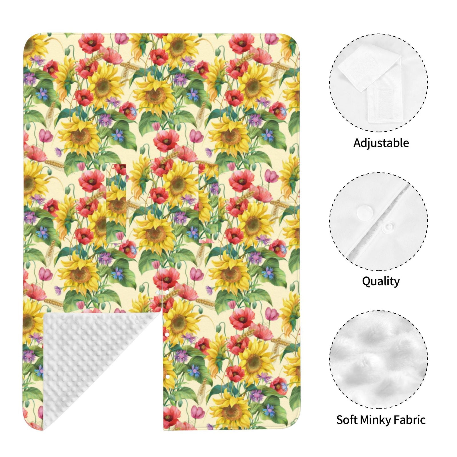 Naloa Sunflower Cornflower Poppy Baby Car Seat Cover, Breathable Baby Carrier Cover, Multiuse Baby Carrier Cover & Nursing Breastfeeding Cover