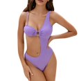 thumbnail image 1 of Aayomet Maillot de Bain Femme String Taille Haute Brésilien, Violet m, 1 of 2