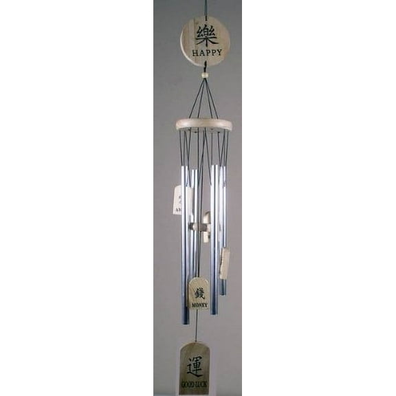 Aluminum Bronze Feng Shui Wind Chime Multi-Language (Wooden)