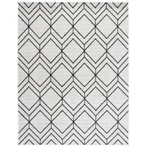 SAFAVIEH Adirondack Caitriona Geometric Squares Area Rug, Ivory/Black, 10' x 14'