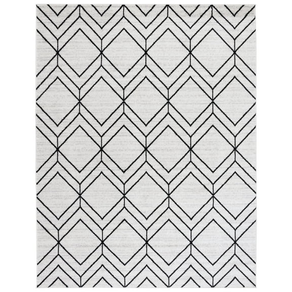 SAFAVIEH Adirondack Caitriona Geometric Squares Area Rug, Ivory/Black, 10' x 14'
