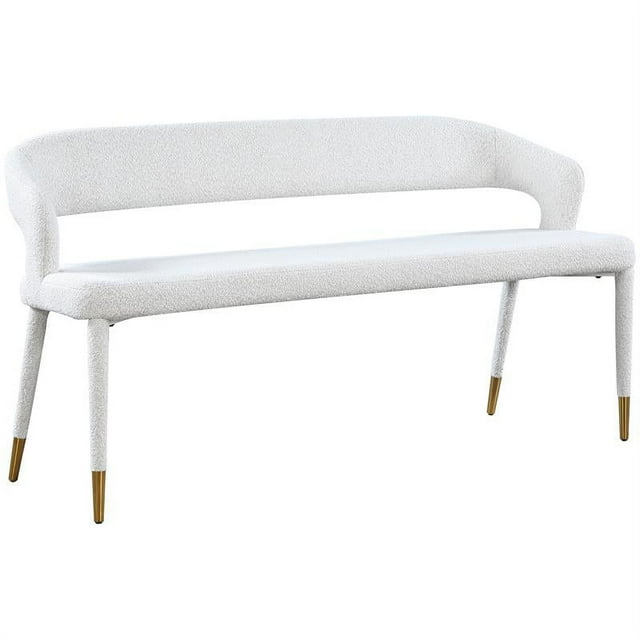 Meridian Furniture Destiny Cream Boucle Fabric Bench
