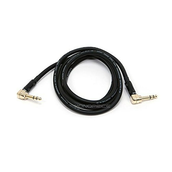 Monoprice 109441 Premier Series 1/4 pulgada (TRS) Macho en ángulo rect