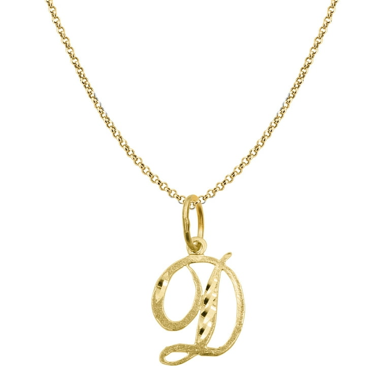 Cursive store d necklace