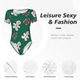 thumbnail image 6 of Uemuo Gingerbread Snowman Cookies Pattern Women's One Piece Short Sleeve Swimsuit Rash Guard Surfing Modest Quick-drying Swimsuit Beach Essentials-Large, 6 of 9
