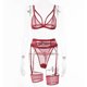 thumbnail image 1 of Explosivo 2023 ropa de mujer cómodo encaje suave transparente mujer sexy traje de tres piezas vino rojo M XianweiShao 1327537319245, 1 of 1