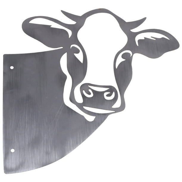 Peeking Cow Goat Animal Metal Art Wall Decor Farmhouse Garden