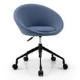 thumbnail image 1 of Silla semicircular moderna Costway de tela acolchada sin brazos con Ruedas Altura ajustable azul, 1 of 6