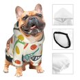 thumbnail image 3 of Goofa Racket and Tennis Ball Pattern Small Dog Sweater Hoodies Pet Grey Hooded Soft Fleece Sweatshirts with Pocket Fall Winter Puppy Cat Sweaters Warm Clothes-Large, 3 of 8