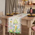 thumbnail image 2 of Table Runners 70 Inches Long Dress Scarves, Easter Farmhouse Coffee/Dining/Kitchen Table Decor, Holiday Table Runner, Rustic Gnomes Duck Floral Colorful Eggs Wooden Grain 13x70 Inch, 2 of 9