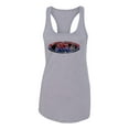 thumbnail image 2 of Red Blue and Black Ford Logo | Womens Cars and Trucks Jersey Racerback Tank Top, Heather Grey, Small, 2 of 3