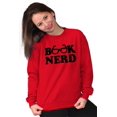 thumbnail image 3 of Book Club Nerd Nerdy Geeky Hipster Women Plus Size Sweatshirt Brisco Brands 3X, 3 of 6