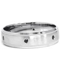 thumbnail image 1 of Alliance de Mariage pour Homme en Or Blanc 14 K avec Diamant Noir 1/5 Ct, 1 of 2
