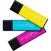 Centon 8GB Pro USB 2.0 Flash Drive, 3pk, Yellow/Turquoise/Magenta