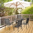 thumbnail image 2 of Costway Set of 4 Patio Dining Chair Stackable Padded Armrest No Assembly, 2 of 10