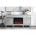 thumbnail image 2 of Elegant Decor Contempo 72" Mirrored Credenza with Wood Fireplace in Silver, 2 of 10