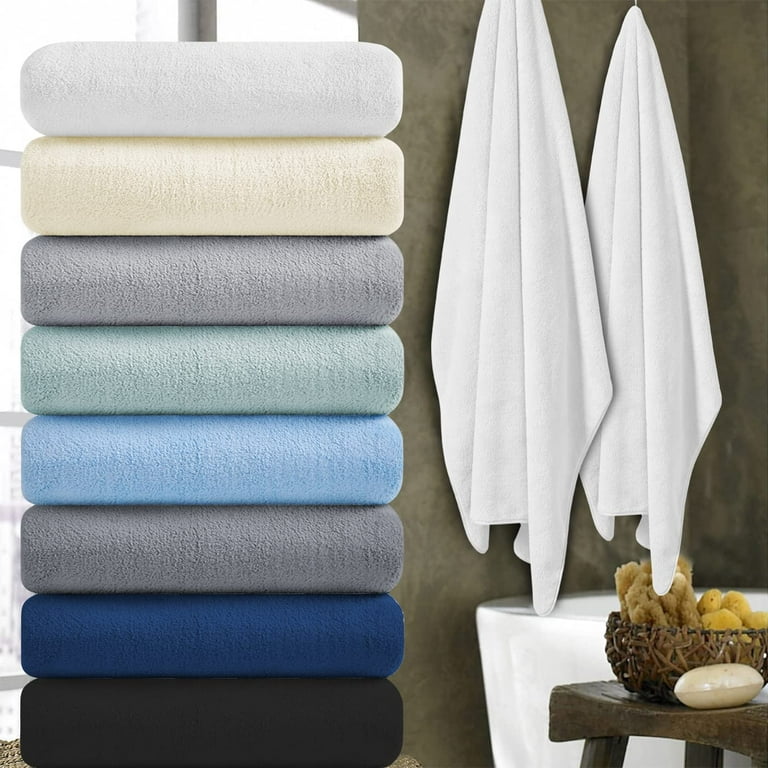 Smuge 2 Pack Oversized Bath Sheet Towels (35 x 70 in,White) 700