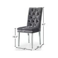 thumbnail image 3 of Meridian Furniture Juno 19.5"H Velvet Dining Chair in Gray (Set of 2), 3 of 4