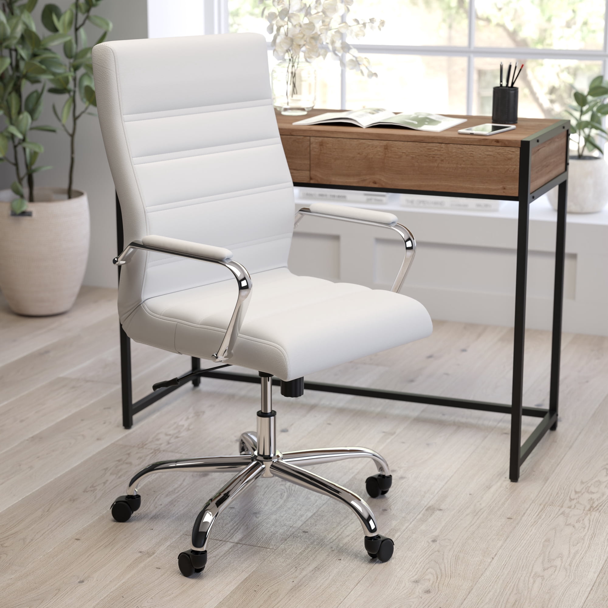 merrick lane high-back white faux product