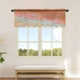 thumbnail image 2 of Burnt Orange Ombre Coastal Sheer Valances, 42"x18" Light Filtering Kitchen Curtains, Summer Nautical Beach Ocean Seaside Chiffon Rod Pocket Curtains, 2 of 6