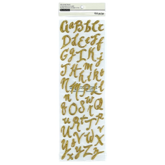 Recollections Glitter Puffy Alphabet Stickers, 12 Pack