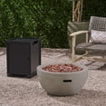 thumbnail image 2 of Contemporary Home Living 26.75" Abalone Gray Handcrafted Outdoor Patio Bowl Fire Pit with Tank, 2 of 11