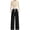 Beige+Black, variant on Casual 2 Piece Sets For Women Fall Outfits Ribbed Spring Long Sleeve Crop Top Wide Leg Pants Matching Lounge Set
