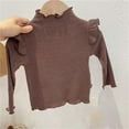 thumbnail image 2 of Hjtefg Baby Girls Long Sleeve Blouse - Solid Color Stretchy Knit Top, Soft Breathable Toddler Shirt,Color: A Size: 18-24 Months, 2 of 3