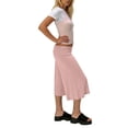 thumbnail image 6 of Women Fold Over Gaucho Pants Wide Leg Low Rise Flowy Capri Yoga Lounge Cropped Flare Bottoms Pink XL, 6 of 6